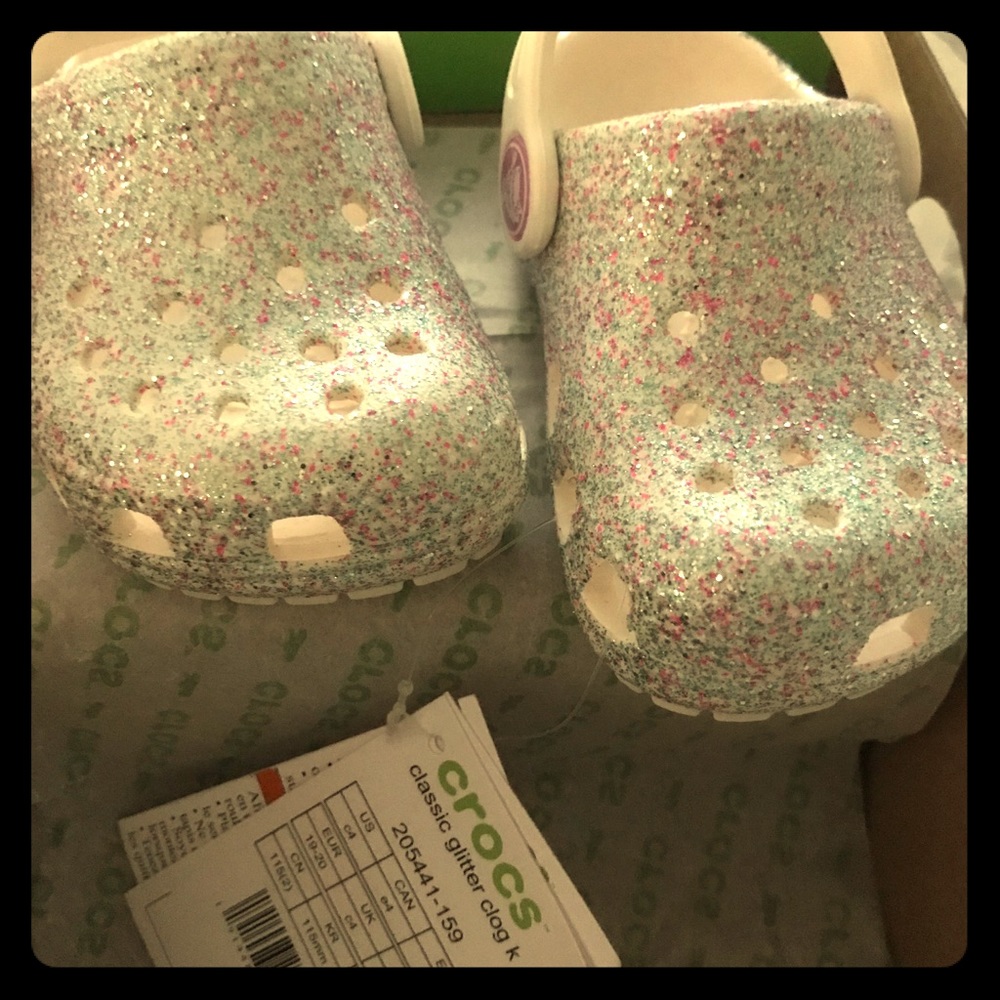 Little Girls Glitter Crocs